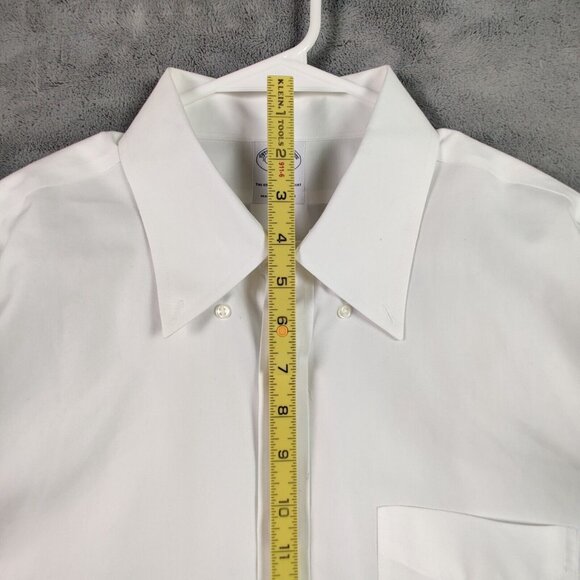 Brooks Brothers Dress Shirt Adult 17.5 4/5 XL 2XL White Button Up Regent Men - Picture 3 of 10